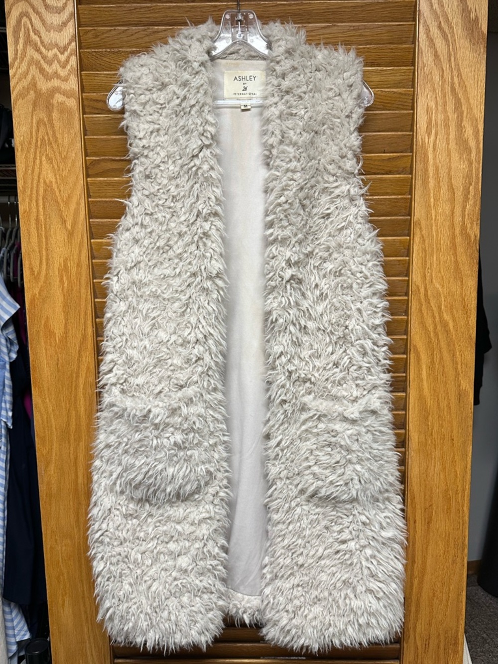 Ashley By 26 International Plush Faux Shearling Vest - Ivory